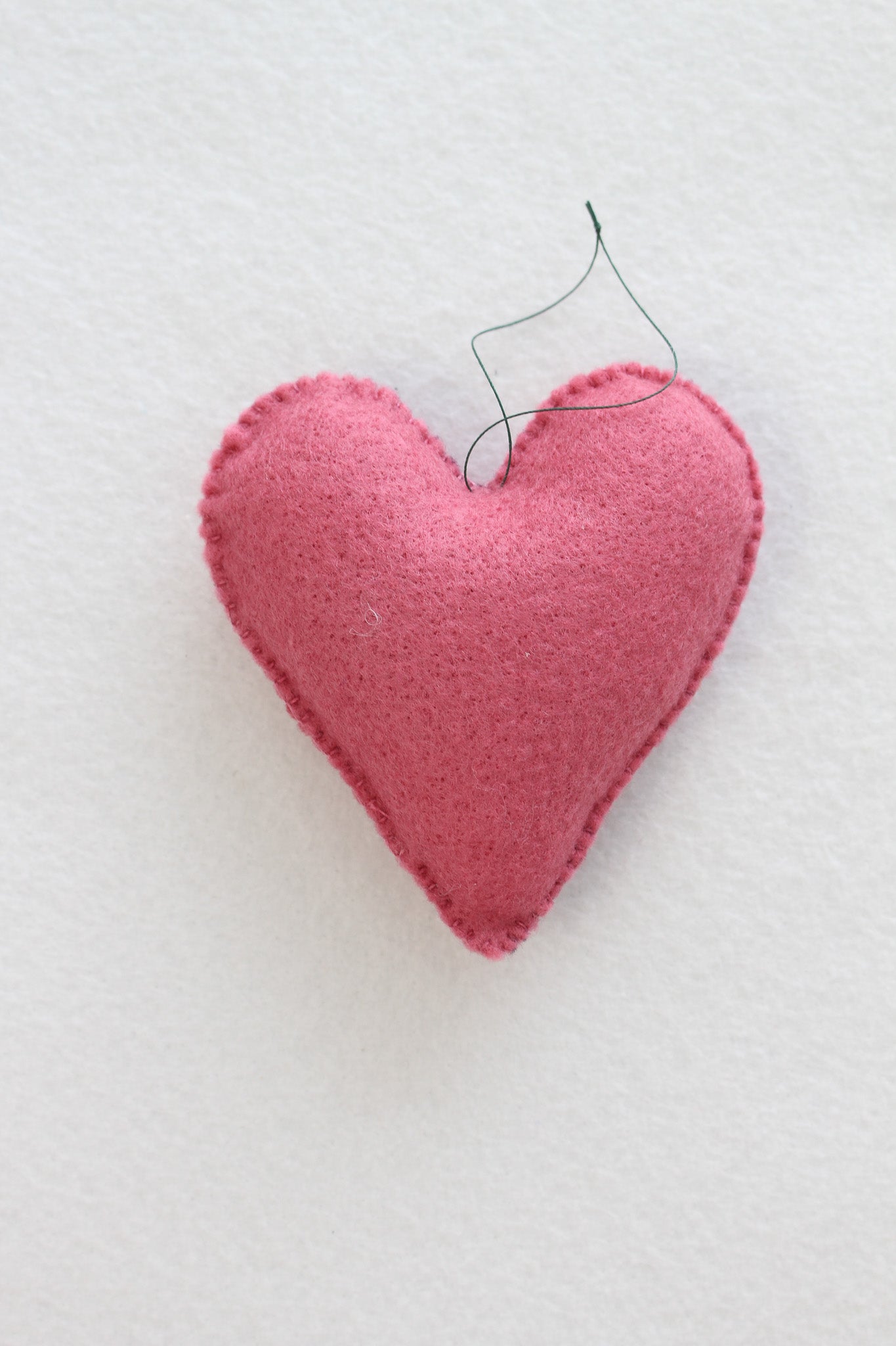 Handmade Felt Ornament: Light Pink Felt Ornament with Beading OOAK