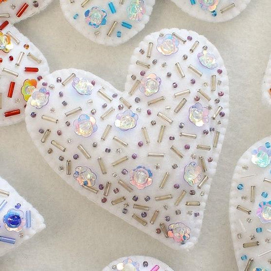 Taylor Swift Eras Tour Inspired Tree Ornament: Felt Heart Ornament with Beading and Sequins - LAVENDER HAZE