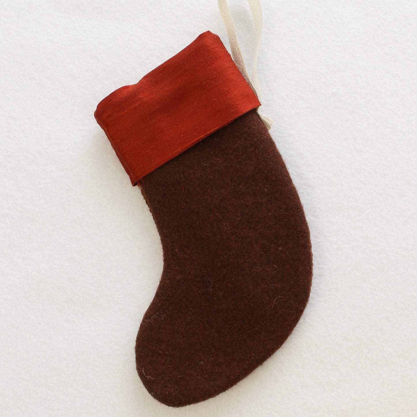 Upcycled Needlepoint Stocking Ornament - Purple Floral (OOAK)