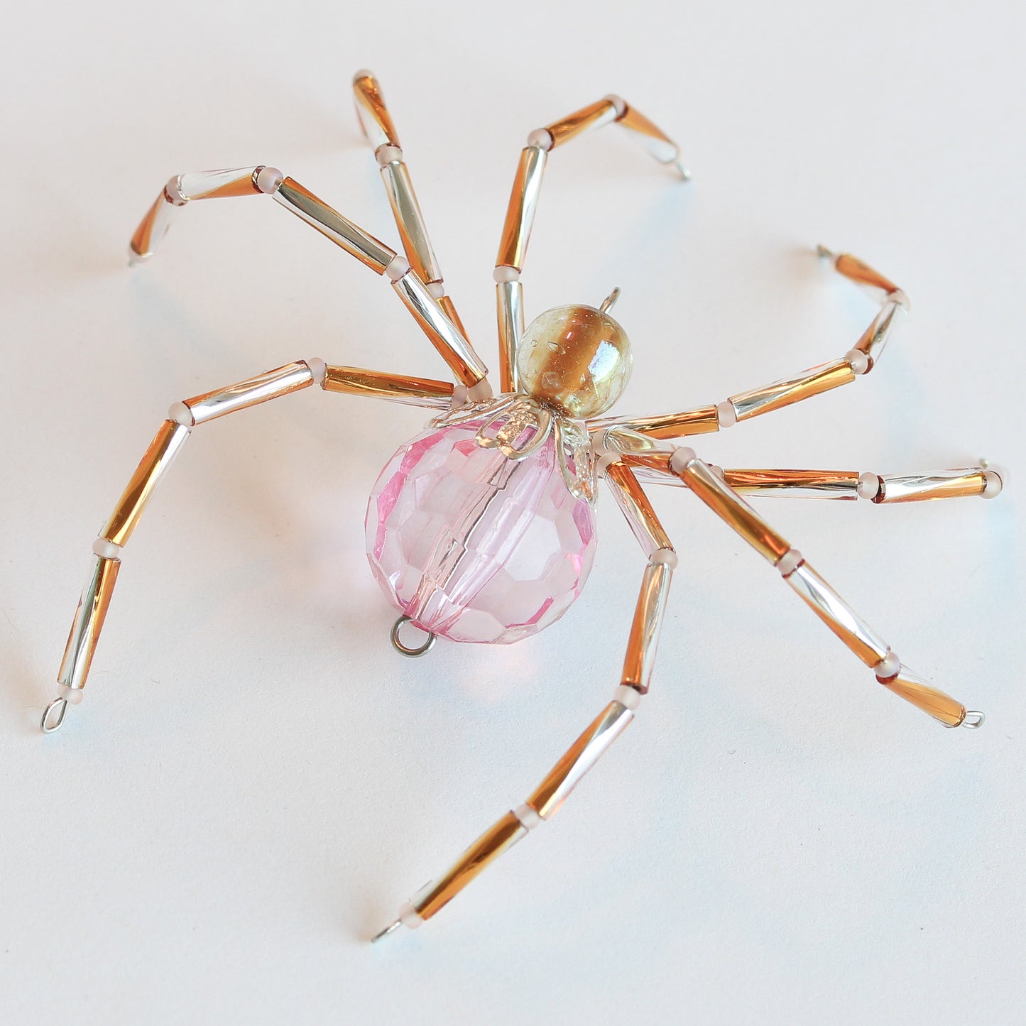 Beaded Spider Christmas Ornament Pink, Gold, Silver (Custom @CREE_LYNN - One of a Kind)