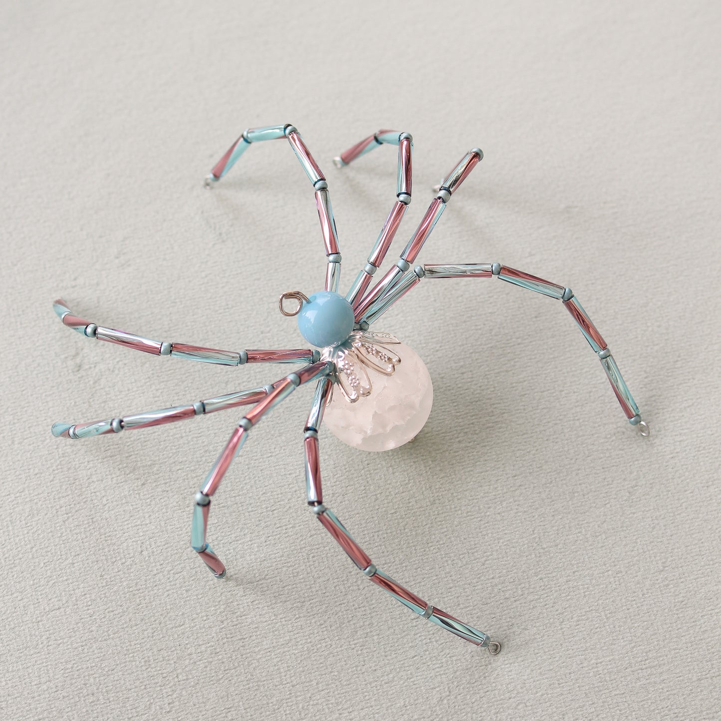 Beaded Christmas Spider Ornament - Quartz + Pastels