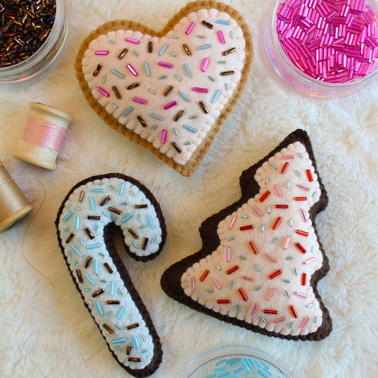 *Digital* Felt Cookie Ornament Pattern Set (x3)